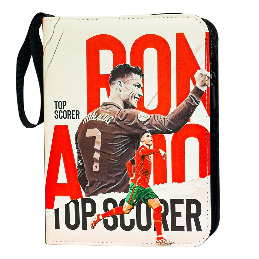 PATPAT 720 Pockets Soccer Card Binder Autographed Cards Storage Bag Fashion Waterproof Printed PU Cover Zipper Card Organzier Holder Multi Purpose Card Organizer Bag for Collectible Cards PATPAT 720 Pockets Soccer Card Binder Autographed Cards Storage Bag Fashion Waterproof Printed PU Cover Zipper Card Organzier Holder Multi Purpose Card Organizer Bag for Collectible Cards
